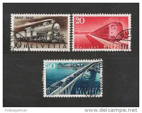 SWITZERLAND 1947 CTO Stamp(s) Railways 484-487 #3694 3 Values Only Thus Not Complete) - Trains