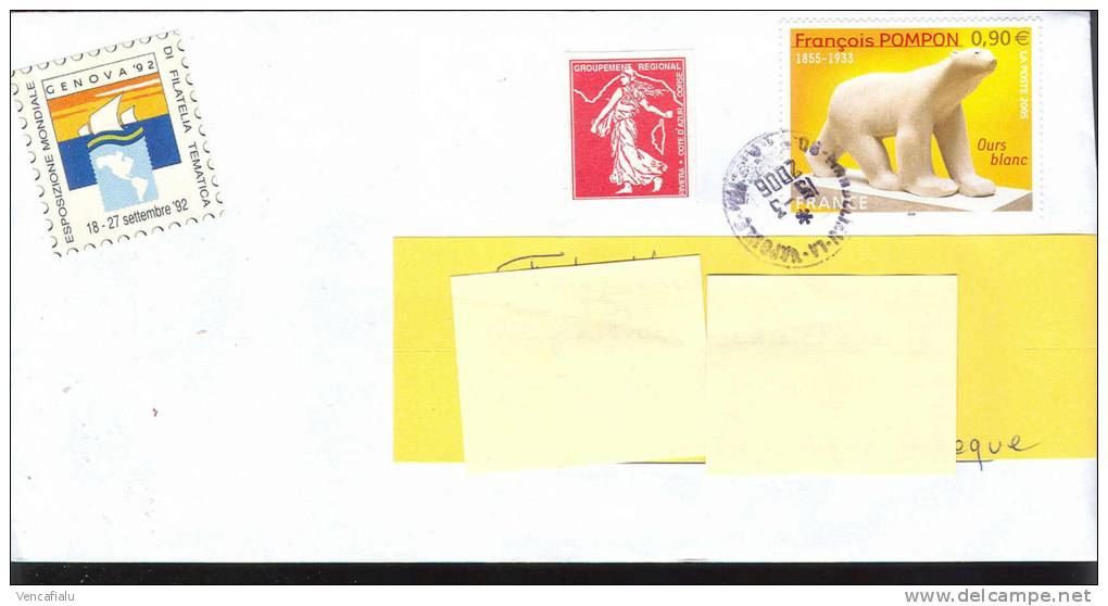 France 2005  - Polar Bear, Postage Used Cover From France In Czech Republic, Year 2006 - Bären