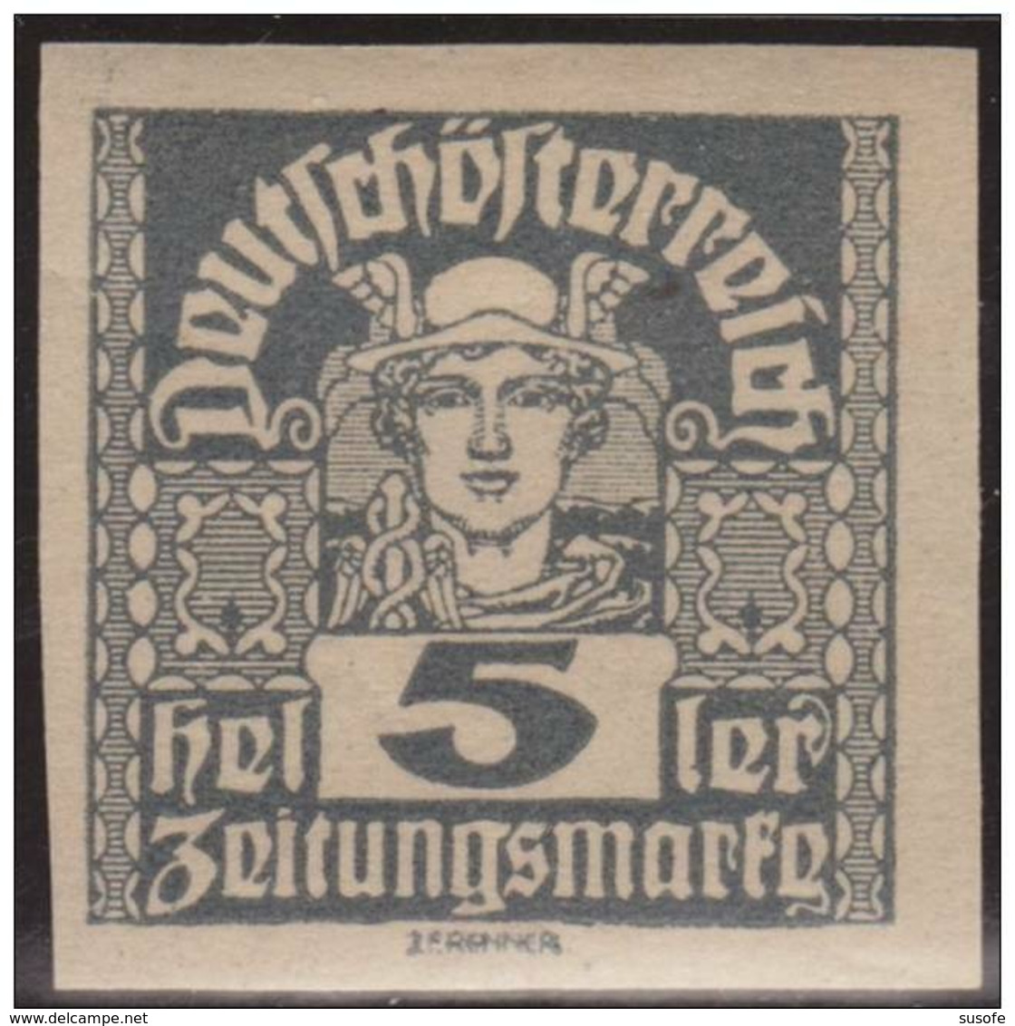 Austria 1920 Scott P31 Sello * Mercurio Mercury Michel 295x Yvert J38 Sin Dentar 5h Stamps Timbre Autriche Briefmarke - Ungebraucht