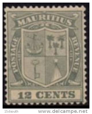 Mauritius - 1921-26 12c Grey MH* - Maurice (...-1967)