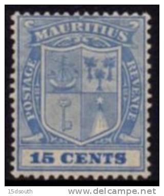 Mauritius - 1921-26 15c Blue MH* - Mauritius (...-1967)