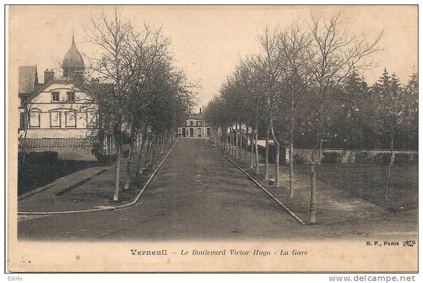 VERNEUIL  Le Boulevard Victor Hugo La Gare - Precurseur - Neuve TB (feuillets Recollés) - Verneuil Sur Seine