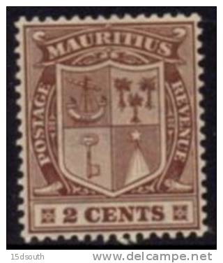 Mauritius - 1921-26 2c Brown MH* - Mauritius (...-1967)