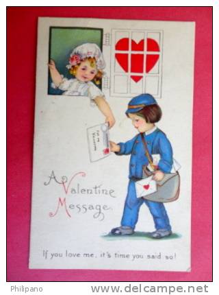 Holidays & Celebrations >   A Valentine Message Upper Right Crease    Ca 1910   ===   =ref 414 - Valentinstag