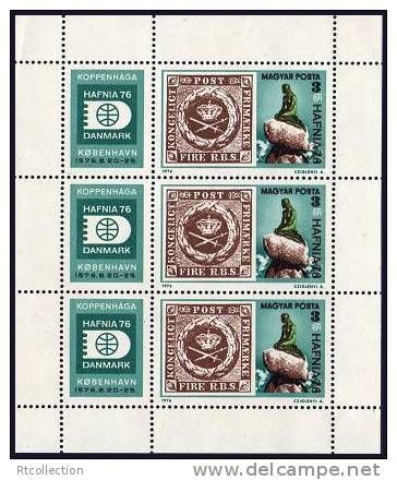 Magyar Posta Hungary 1976 HAFNIA  '76 Denmark Mermaid Copenhagen Philatelic Exhibition MNH Michel 3133A Klb Hungary 2431 - Collections