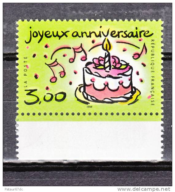 FRANCE / 1999 / Y&T N° 3242 ** : "Joyeux Anniversaire" (Gâteau & Bougies) - Gomme D'origine Intacte - Unused Stamps