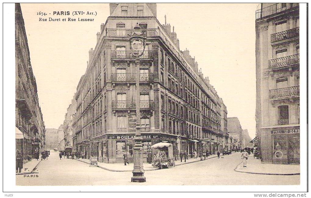 PARIS :Rue Duret Et Rue Lesueur,Boulangerie, Animée. - Arrondissement: 16