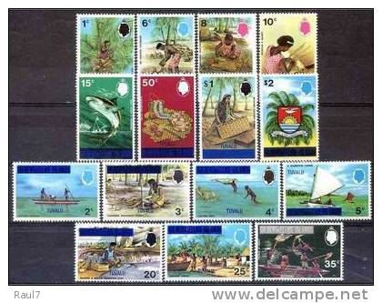 Tuvalu - 1976 - TP De Gilbert Et Elice 1971 Surchargés Tuvalu - 15v Neufs ** // Mnh CV €68.00 - Tuvalu (fr. Elliceinseln)