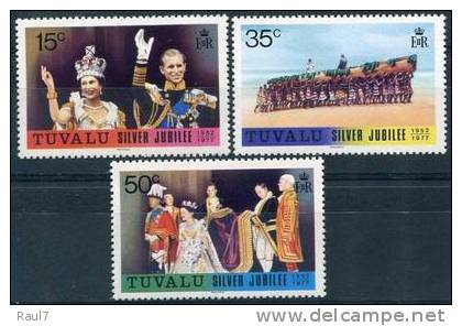 Tuvalu - 1977 - Jubilée D'Argent Elisabeth II - 3v Neufs ** // Mnh CV €15.00 - Tuvalu