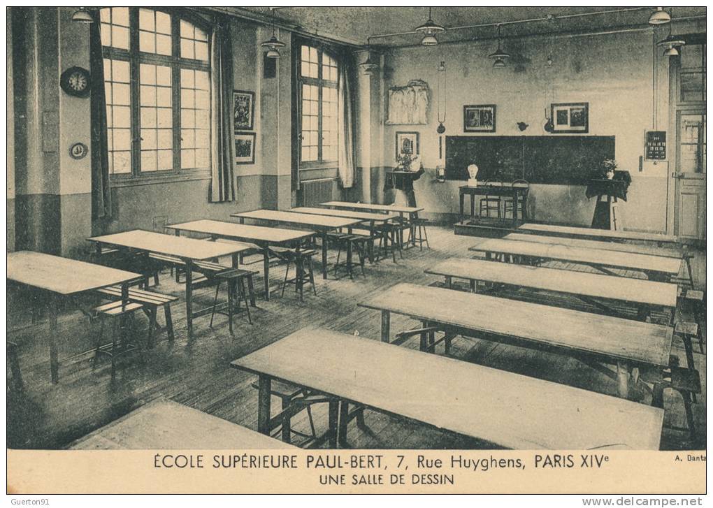 ( CPA 75 )  PARIS 14 ème  /  Ecole Supérieur Paul-Bert, 7, Rue Huyghens - Une Salle De Dessin - - Arrondissement: 14