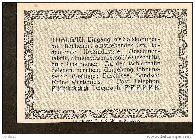 Austria, Notgeld - THALGAU - 50 Heller 1920 - Austria