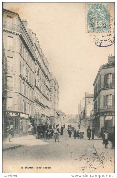 ( CPA 75 )  PARIS 17 ème  /  Rue Baron - - Paris (17)