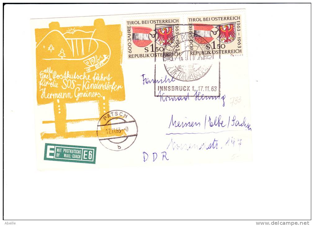 OOST/A0733   CP  1963  POUR DDR - Covers & Documents