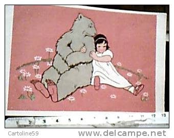 BAMBINA E ORSO AMICI  ILLUSTRATA   Carta Sottile  N1950 DQ7261 - Altri & Non Classificati