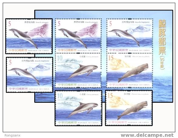 2006 TAIWAN WHALE AND DOLPHINS 4V+MS - Dolphins