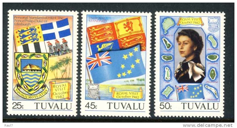 Tuvalu - 1982 - Visite Reine Elisabeth II - 3v Neufs ** // Mnh - Tuvalu (fr. Elliceinseln)