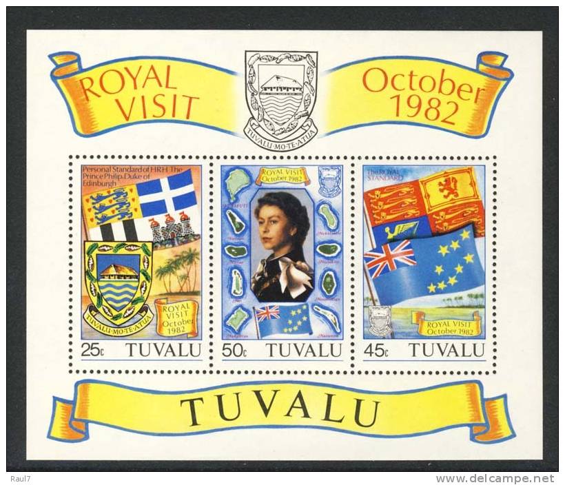 Tuvalu - 1982 - Visite Reine Elisabeth II - BF Neufs ** // Mnh - Tuvalu