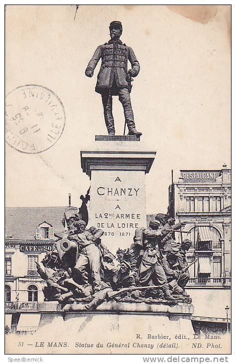 20246 Le Mans Statue Général Chanzy . ND 51 Barbier - 2me Armée Loire 1870 - Le Mans