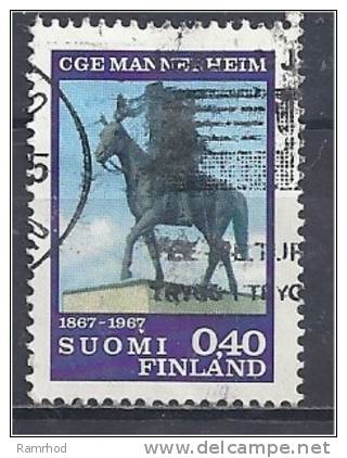 FINLAND 1967 Birth Cent Of Marshal Mannerheim - 40p Mannerheim Statue (A. Tukiainen)  AVU - Used Stamps