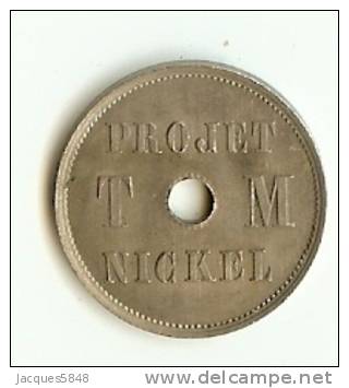 Essais ) Projet  T.M  Nickel  4 Centimes - 1889 - 23mm - 3.34 Gr -  SUPERBE - Essais, Piéforts, épreuves & Flans Brunis