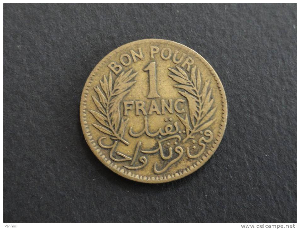 1921 - Bon Pour 1 Franc - Tunisie - Tunisie