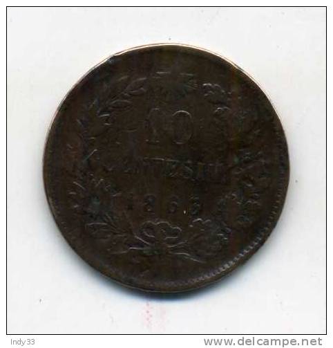 - ITALIE 10C. 1863 . - 1861-1878 : Vittoro Emanuele II