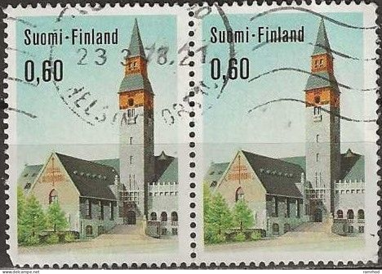 FINLAND 1972 National Museum - 60p Multicoloured FU PAIR - Used Stamps