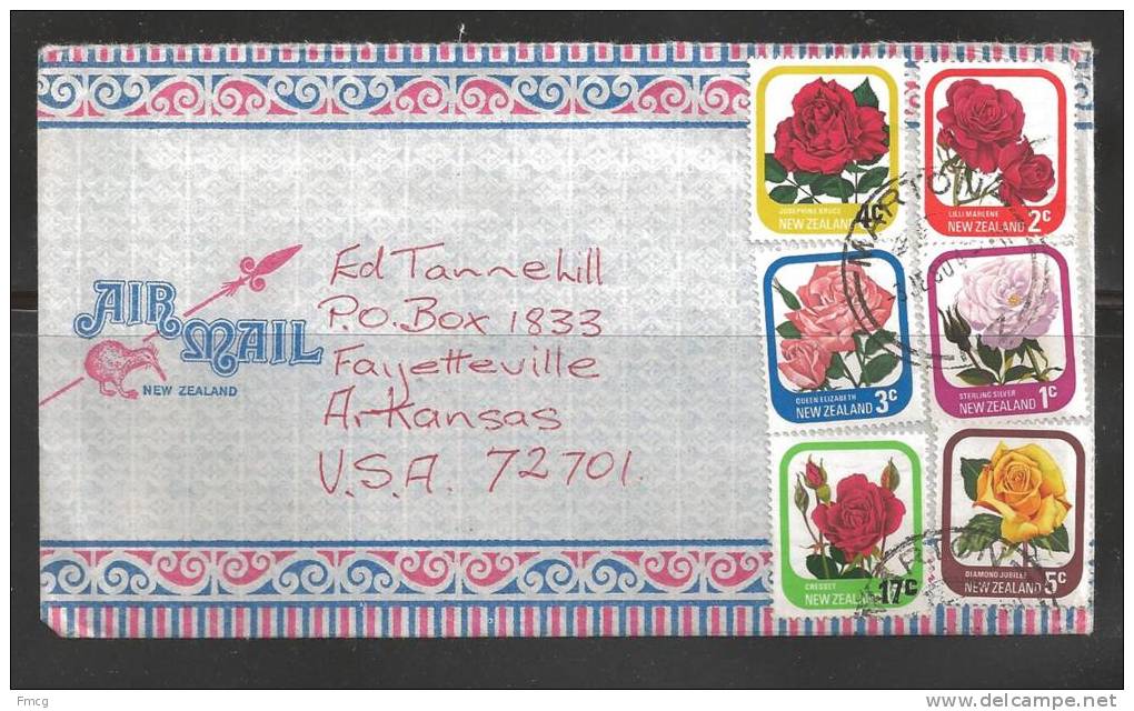 1980 Marton To USA, 6 Different Flower Stamps - Covers & Documents