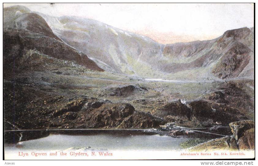 LLYN OGWEN & THE GLYDERS, SNOWDONIA, CONWY, NORTH WALES Pu1906 - Caernarvonshire