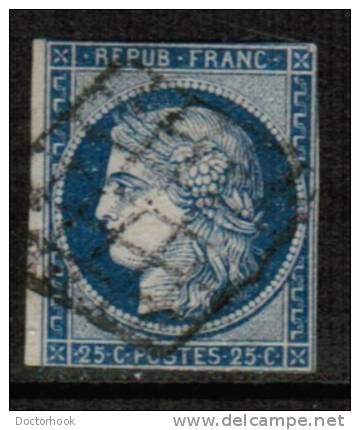 FRANCE   Scott # 6  F-VF USED - 1849-1850 Ceres