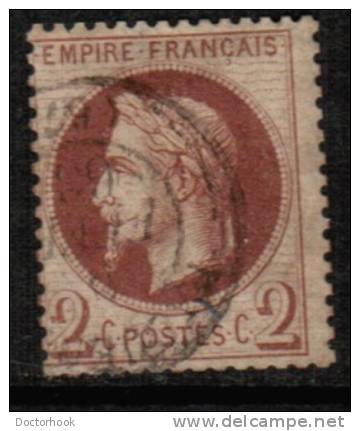 FRANCE   Scott # 30  F-VF USED - 1863-1870 Napoléon III Lauré