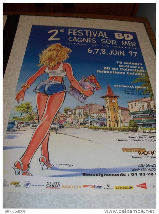 DANY. Pin-up. Affiche Du 2e Festival BD à Cagnes-sur-Mer 1997. Dans Les Alpes Maritimes (06) - Affiches & Offsets