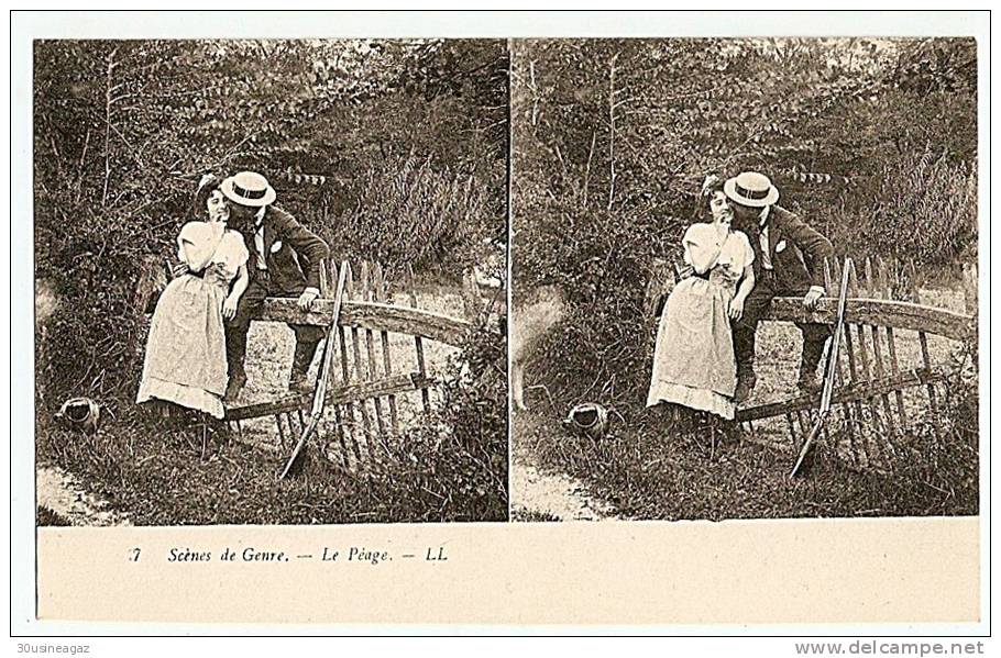 CPA Stereoscopique,Scènes De Genre ,le Peage 2  ,stereo - Stereoscope Cards