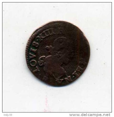 - FRANCE LOUIS XIII . DOUBLE TOURNOI 1639 . - 1610-1643 Luigi XIII Il Giusto