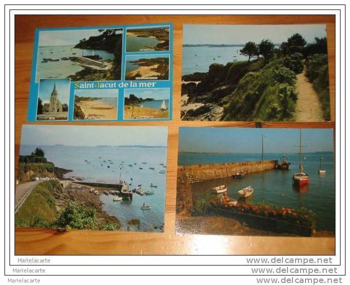 M824 *  LOT DE 4 CARTES POSTALES  Sur Saint Jacut De La Mer   Dept22 - Saint-Jacut-de-la-Mer