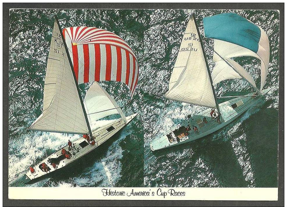 HISTORIC  AMERICA'S  CUP  RACES - 1964 - NEWPORT,  R.I.  -  INFO IN THE BACK  -  2  SCANS - Newport