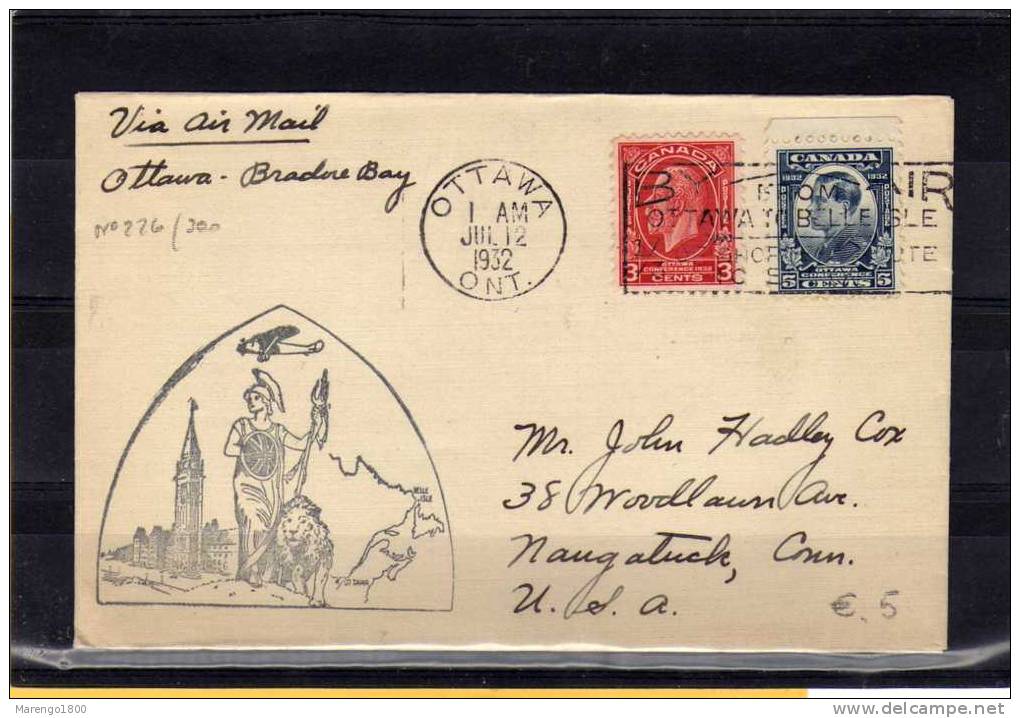 Canada 1932 - Air Mail Ottawa To Bradore Bay  (B03) - Historia Postale