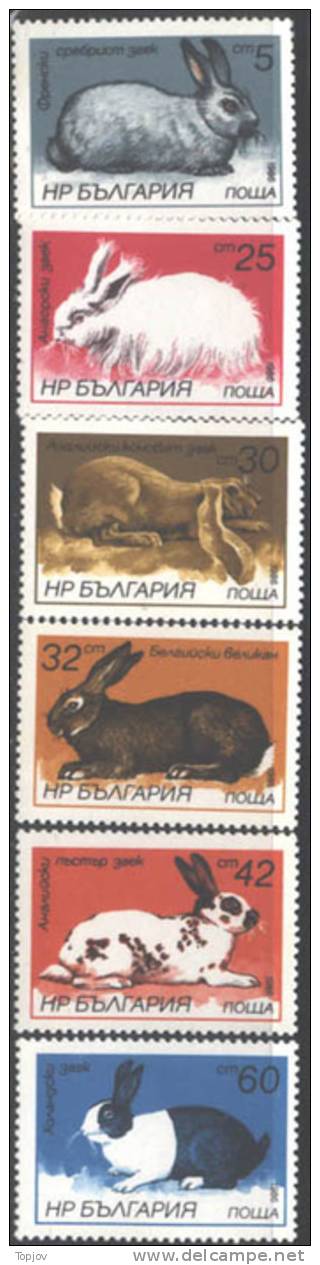 BULGARIA - BULGARIE  - RABBITS  - **MNH - 1986 - Conejos