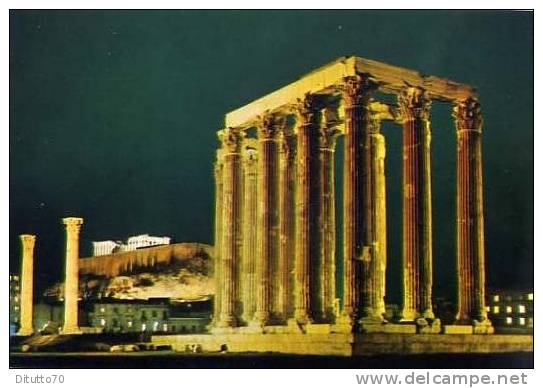 Athens - The Olymbion Illuminated - Viaggiata - Formato Grande - Grecia