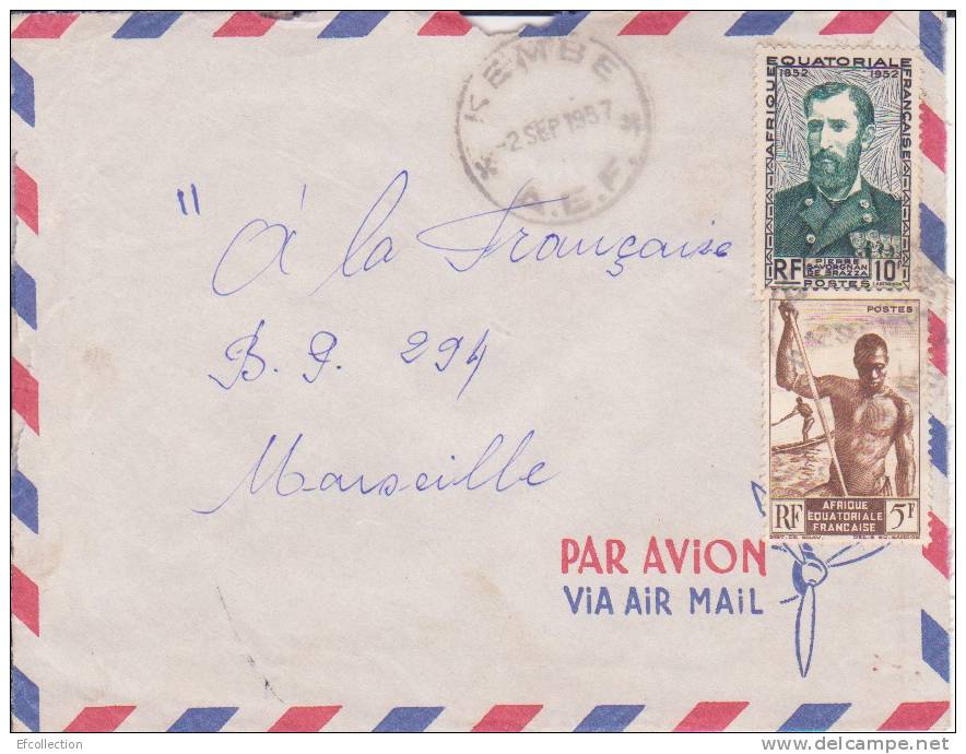 KEMBE ( Petit Bureau ) OUBANGUI - Afrique,colonies Francaises,avion,lettre,m Arcophilie,rare - Covers & Documents