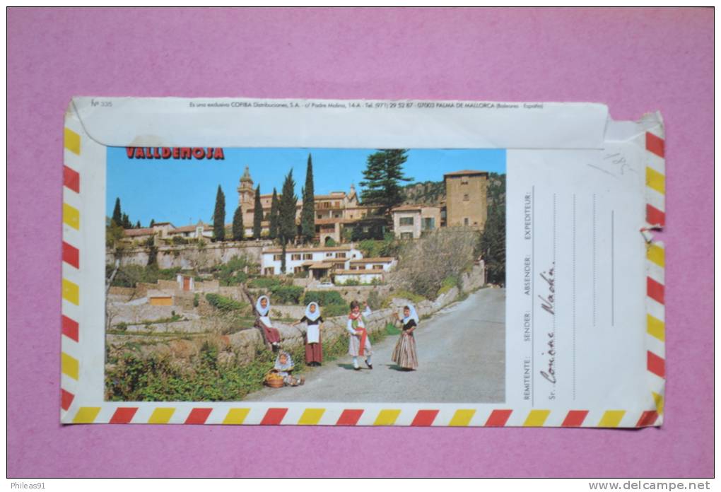 RECUERDO FILATELICO DE ESPANA - 6 Timbres - VALLDMOSA (Mallorca) - Dibujo B. Estaras - Hojas Conmemorativas