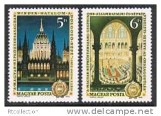 Magyar Hungary 1972 Constitution Day 20th Annvi 1949 History Architecture BUDAPEST PAIRS Parliament MNH Michel 2790-2791 - Ongebruikt