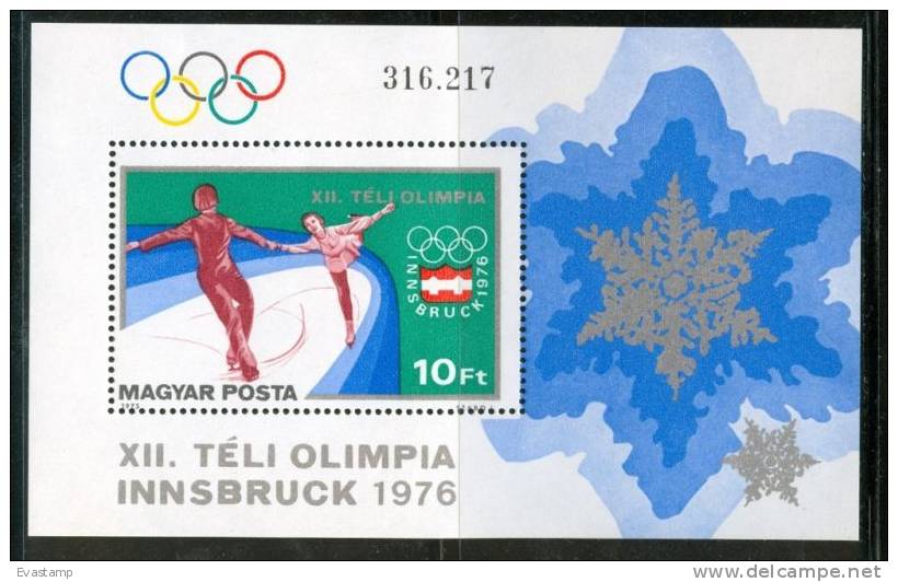 HUNGARY-1975.Souv.Sheet - 12th Winter Olympic Gam. MNH! - Hiver 1976: Innsbruck