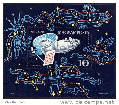 Magyar Posta Hungary 1973 1972 Venus-8 USSR Space Mission 1973 Venusz-8 Star MNH Michel 2846 Bl.95A Scott C328 - Nuovi