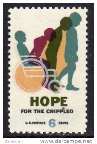 1969 USA Hope For The Crippled Stamp Sc#1385 Rehabilitation Wheelchair Disabled Child Boy Kid - Handicaps