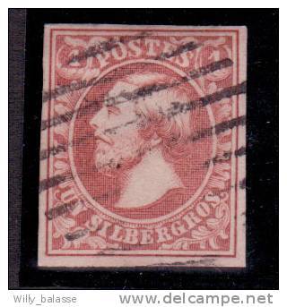 N°2, 1sbg Rouge Brun  Très Bien Margé Obl Barres. Superbe - 1852 Willem III
