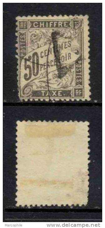 TIMBRE TAXE / # 20 - 50 C. NOIR OBLITERE / COTE 240.00 EUROS A - De 10% (ref T638) - 1859-1959 Oblitérés