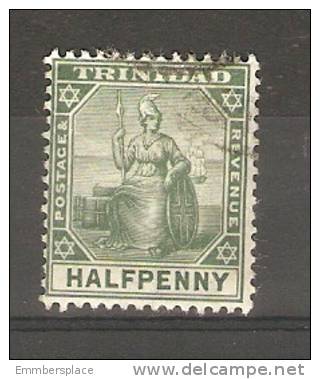 TRINIDAD - 1896 BRITANNIA ISSUE 1/2d GREEN USED (heavy Hinge)  SG 126 - Trinidad Y Tobago