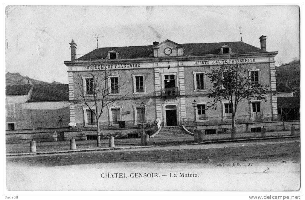 Chatel Censoir Mairie  1910 état Superbe - Autres & Non Classés