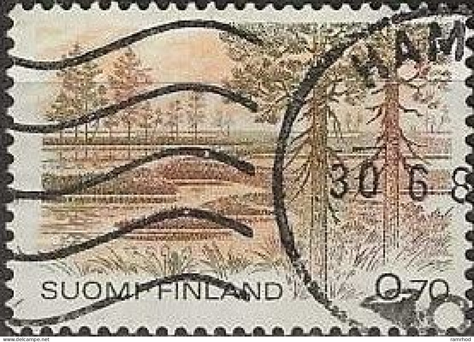 FINLAND 1981 National Parks - 70p Kauhaneva Swamps, Kauhajoki FU - Oblitérés